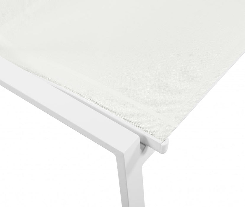 [HOT DEAL] Nizuc Mesh / Aluminum White Outdoor Patio Aluminum Mesh Dining Chair (Set of 2)