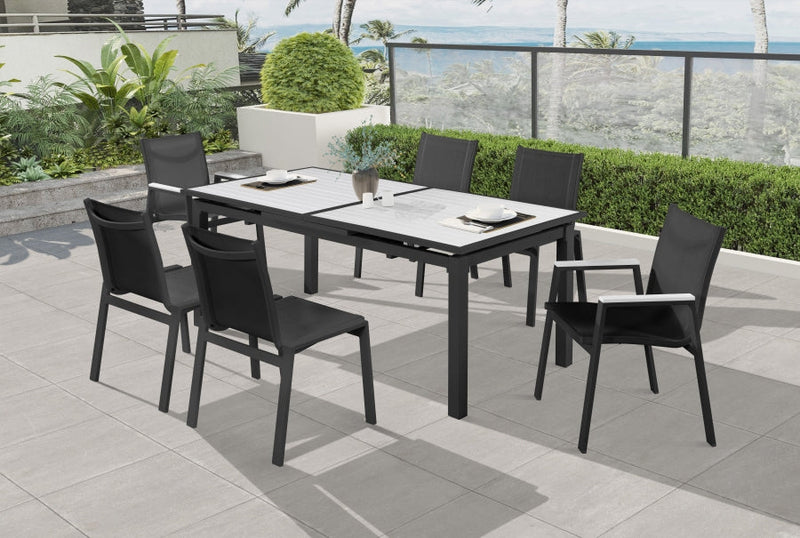 [HOT DEAL] Nizuc Mesh / Aluminum Black Outdoor Patio Aluminum Mesh Dining Chair (Set of 2)