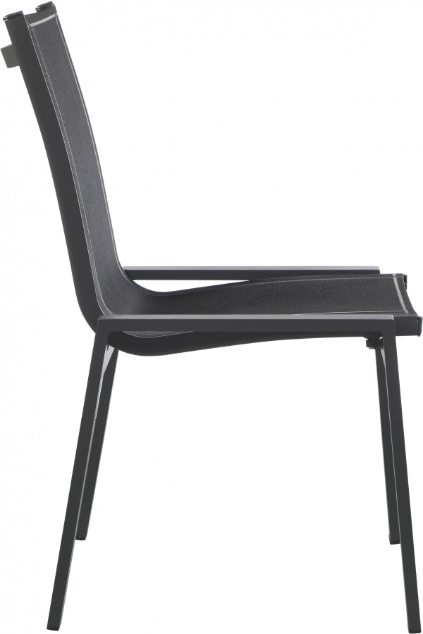 [HOT DEAL] Nizuc Mesh / Aluminum Black Outdoor Patio Aluminum Mesh Dining Chair (Set of 2)