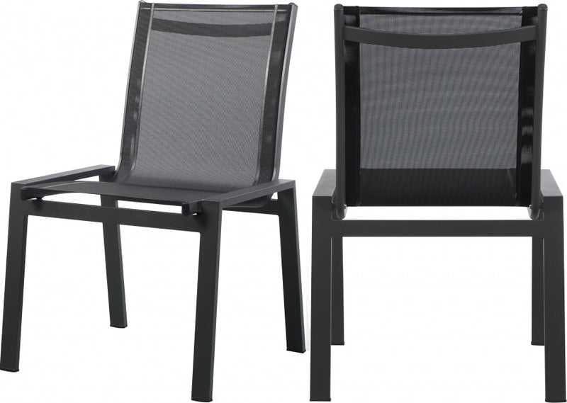 [HOT DEAL] Nizuc Mesh / Aluminum Black Outdoor Patio Aluminum Mesh Dining Chair (Set of 2)
