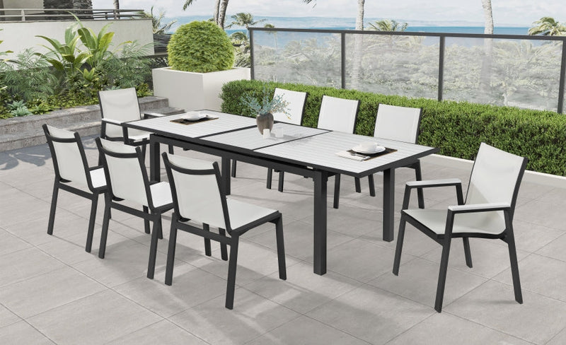 [HOT DEAL] Nizuc Mesh / Aluminum White Outdoor Patio Aluminum Mesh Dining Chair (Set of 2)