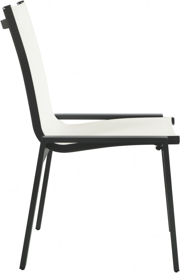 [HOT DEAL] Nizuc Mesh / Aluminum White Outdoor Patio Aluminum Mesh Dining Chair (Set of 2)