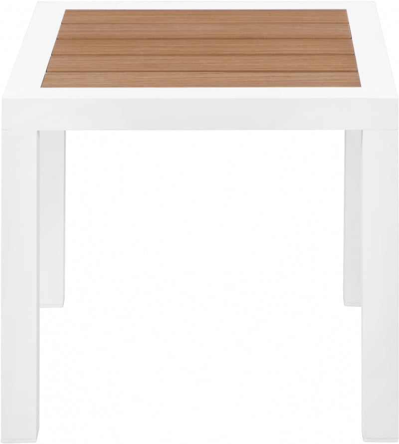 [HOT DEAL] Nizuc Aluminum / Polywood Brown Outdoor Patio Aluminum End Table