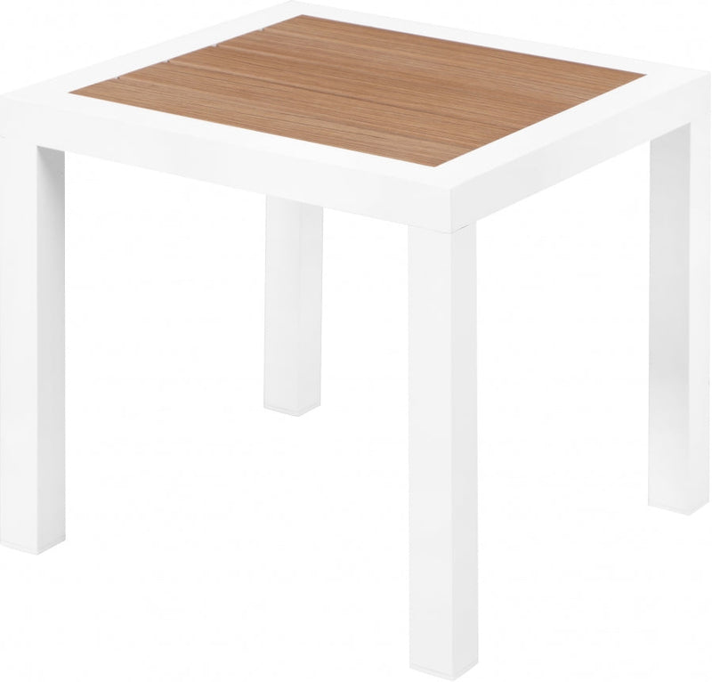 [HOT DEAL] Nizuc Aluminum / Polywood Brown Outdoor Patio Aluminum End Table