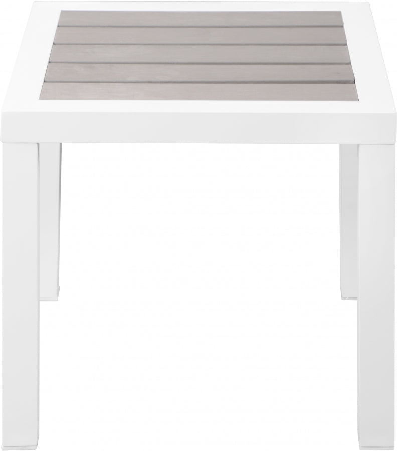 [HOT DEAL] Nizuc Aluminum / Polywood Grey Outdoor Patio Aluminum End Table