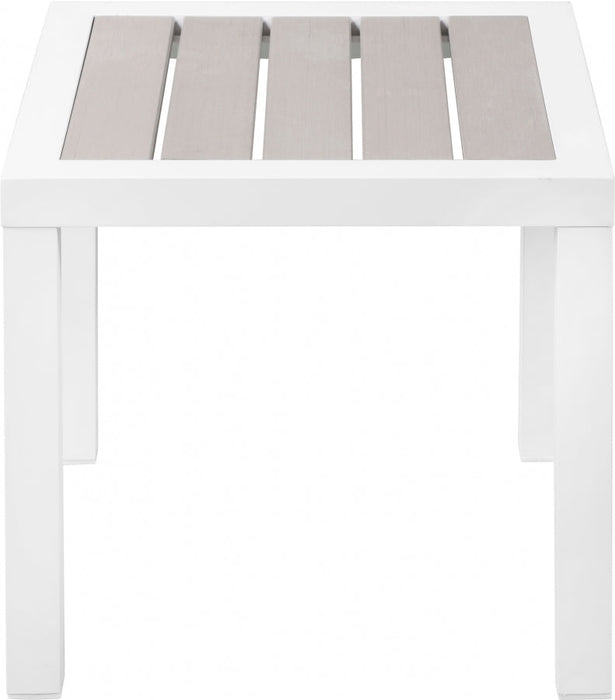 [HOT DEAL] Nizuc Aluminum / Polywood Grey Outdoor Patio Aluminum End Table