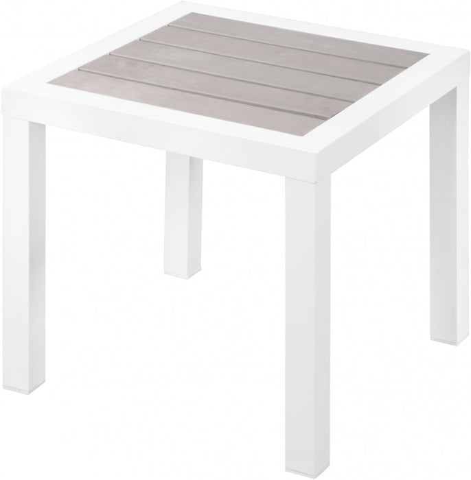 [HOT DEAL] Nizuc Aluminum / Polywood Grey Outdoor Patio Aluminum End Table