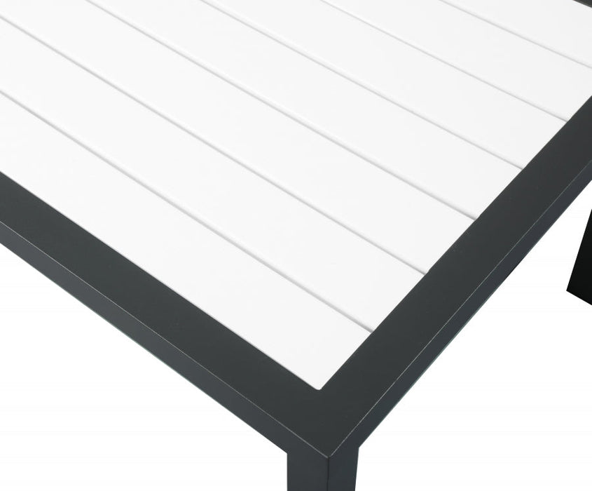 [HOT DEAL] Nizuc Aluminum / Polywood White Outdoor Patio Aluminum Coffee Table