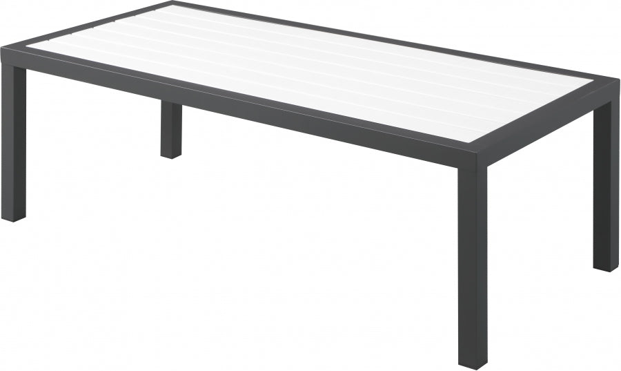 [HOT DEAL] Nizuc Aluminum / Polywood White Outdoor Patio Aluminum Coffee Table