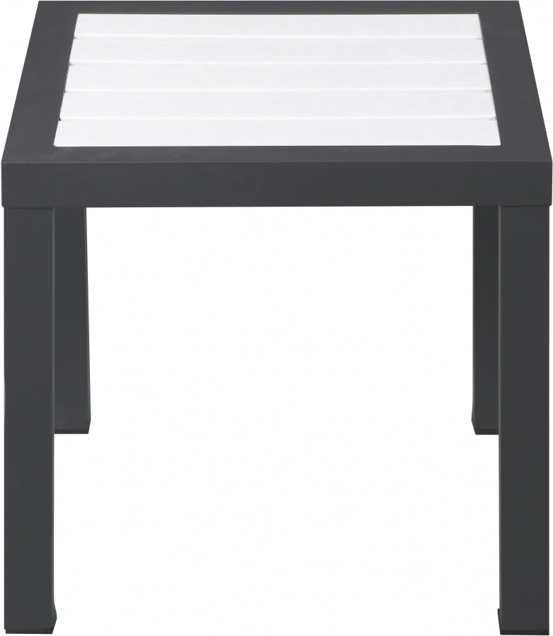 [HOT DEAL] Nizuc Aluminum / Polywood White Outdoor Patio Aluminum End Table