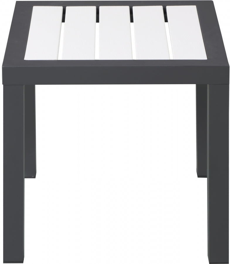 [HOT DEAL] Nizuc Aluminum / Polywood White Outdoor Patio Aluminum End Table
