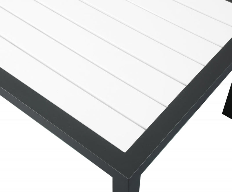 [HOT DEAL] Nizuc Aluminum / Polywood White Outdoor Patio Aluminum End Table