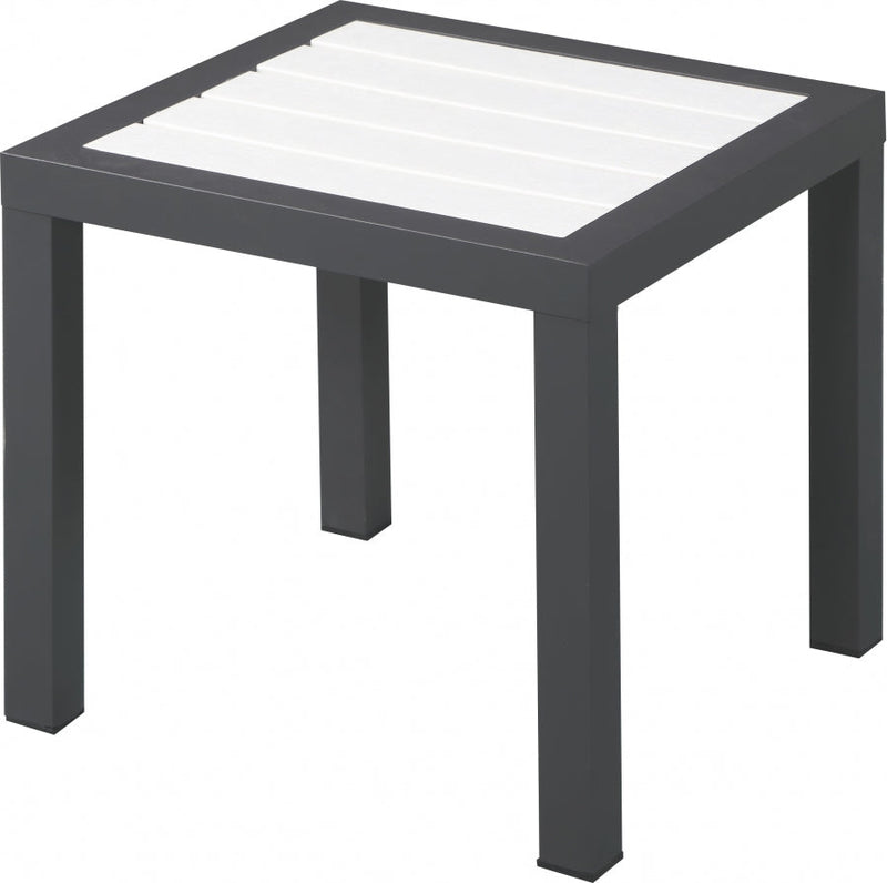 [HOT DEAL] Nizuc Aluminum / Polywood White Outdoor Patio Aluminum End Table