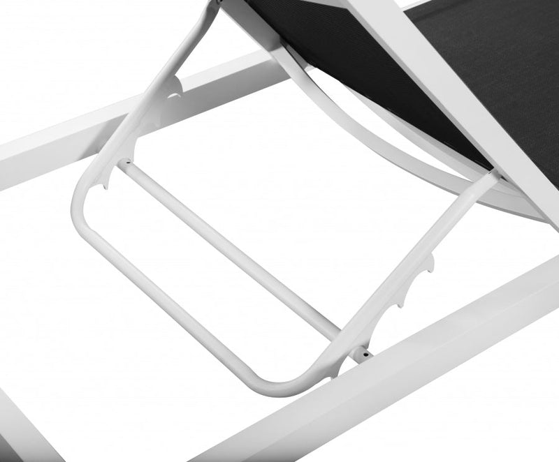 [HOT DEAL] Nizuc Mesh / Aluminum Black Outdoor Patio Aluminum Mesh Chaise Lounge Chair