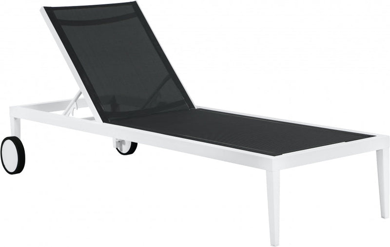 [HOT DEAL] Nizuc Mesh / Aluminum Black Outdoor Patio Aluminum Mesh Chaise Lounge Chair