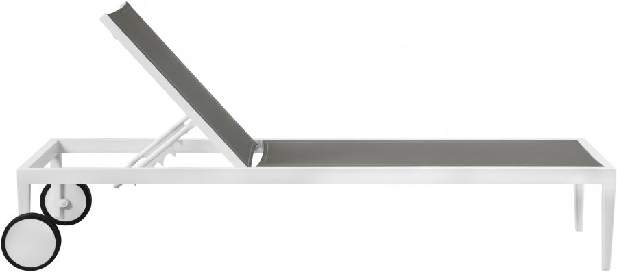 [HOT DEAL] Nizuc Mesh / Aluminum Grey Outdoor Patio Aluminum Mesh Chaise Lounge Chair