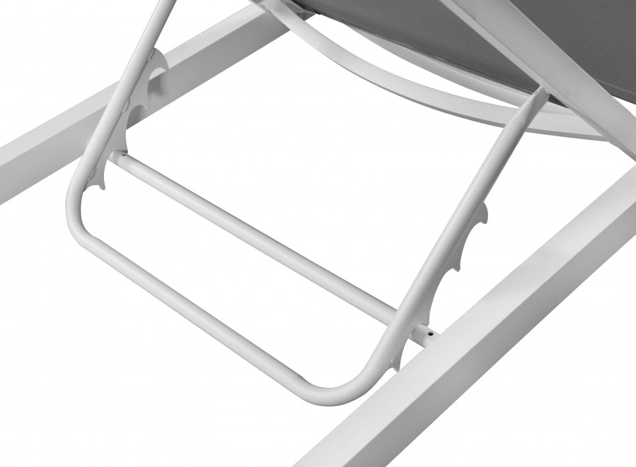 [HOT DEAL] Nizuc Mesh / Aluminum Grey Outdoor Patio Aluminum Mesh Chaise Lounge Chair