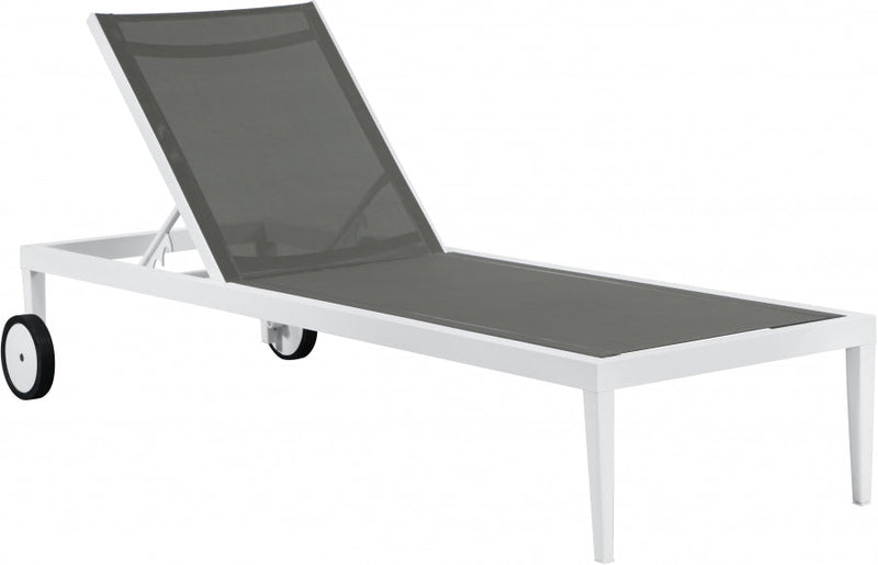 [HOT DEAL] Nizuc Mesh / Aluminum Grey Outdoor Patio Aluminum Mesh Chaise Lounge Chair