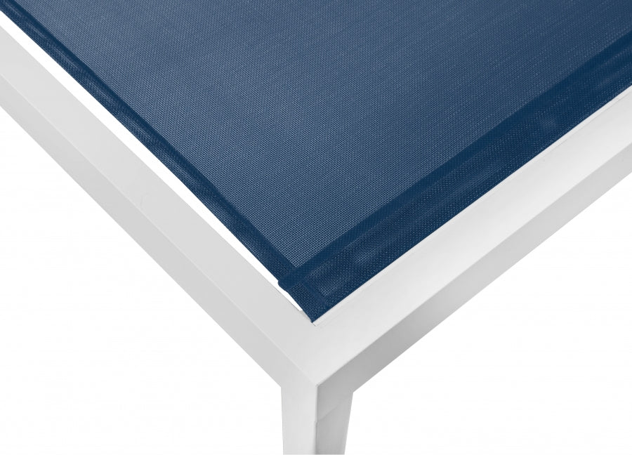 [HOT DEAL] Nizuc Mesh / Aluminum Navy Outdoor Patio Aluminum Mesh Chaise Lounge Chair