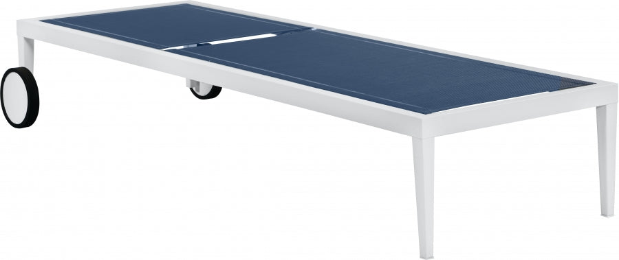 [HOT DEAL] Nizuc Mesh / Aluminum Navy Outdoor Patio Aluminum Mesh Chaise Lounge Chair