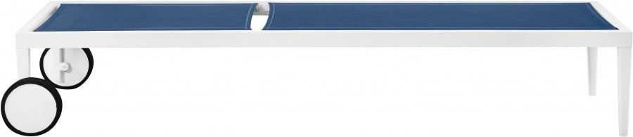 [HOT DEAL] Nizuc Mesh / Aluminum Navy Outdoor Patio Aluminum Mesh Chaise Lounge Chair