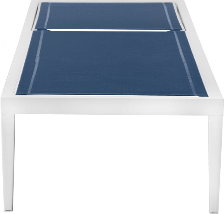 [HOT DEAL] Nizuc Mesh / Aluminum Navy Outdoor Patio Aluminum Mesh Chaise Lounge Chair