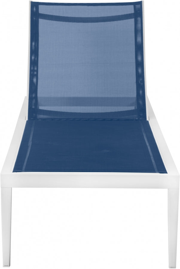 [HOT DEAL] Nizuc Mesh / Aluminum Navy Outdoor Patio Aluminum Mesh Chaise Lounge Chair