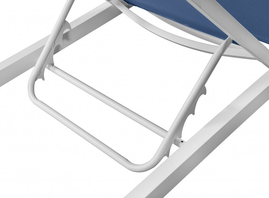 [HOT DEAL] Nizuc Mesh / Aluminum Navy Outdoor Patio Aluminum Mesh Chaise Lounge Chair