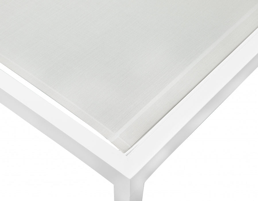 [HOT DEAL] Nizuc Mesh / Aluminum White Outdoor Patio Aluminum Mesh Chaise Lounge Chair