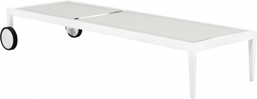 [HOT DEAL] Nizuc Mesh / Aluminum White Outdoor Patio Aluminum Mesh Chaise Lounge Chair