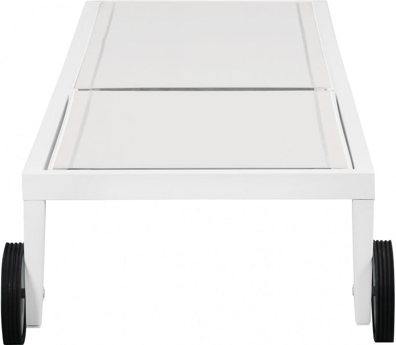 [HOT DEAL] Nizuc Mesh / Aluminum White Outdoor Patio Aluminum Mesh Chaise Lounge Chair