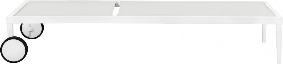 [HOT DEAL] Nizuc Mesh / Aluminum White Outdoor Patio Aluminum Mesh Chaise Lounge Chair