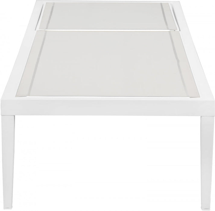 [HOT DEAL] Nizuc Mesh / Aluminum White Outdoor Patio Aluminum Mesh Chaise Lounge Chair