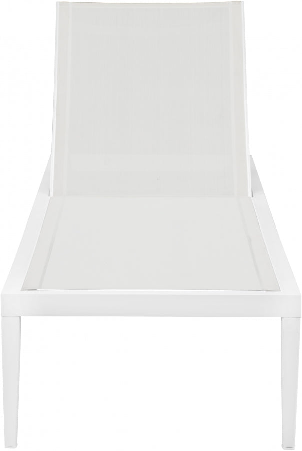 [HOT DEAL] Nizuc Mesh / Aluminum White Outdoor Patio Aluminum Mesh Chaise Lounge Chair