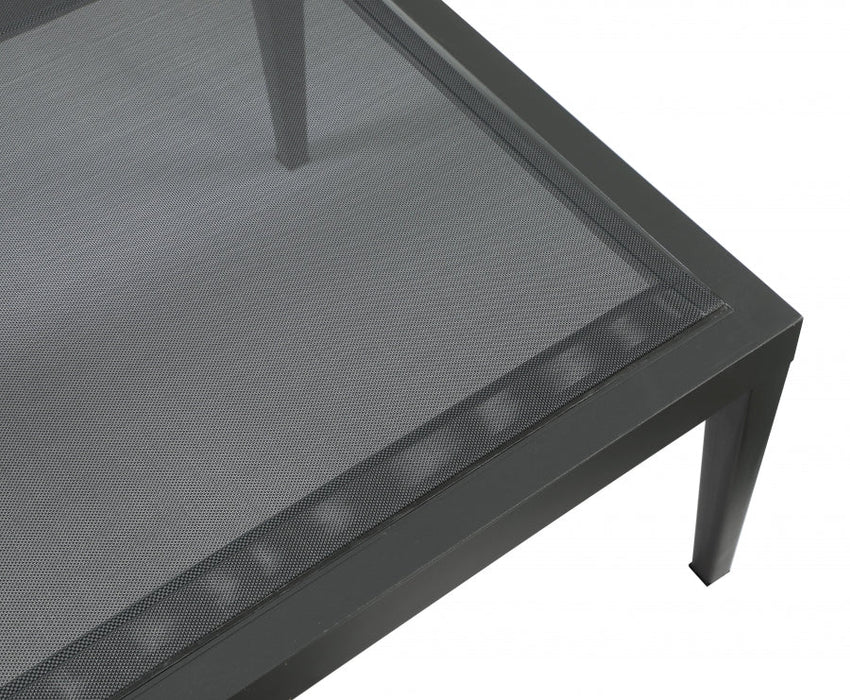 [HOT DEAL] Nizuc Mesh / Aluminum Black Outdoor Patio Aluminum Mesh Chaise Lounge Chair