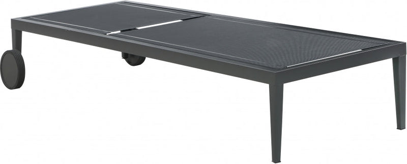 [HOT DEAL] Nizuc Mesh / Aluminum Black Outdoor Patio Aluminum Mesh Chaise Lounge Chair