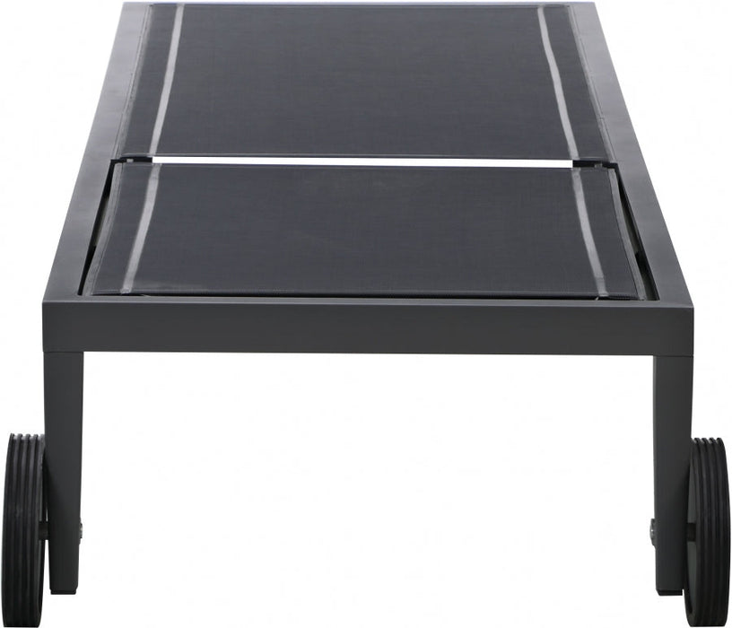 [HOT DEAL] Nizuc Mesh / Aluminum Black Outdoor Patio Aluminum Mesh Chaise Lounge Chair