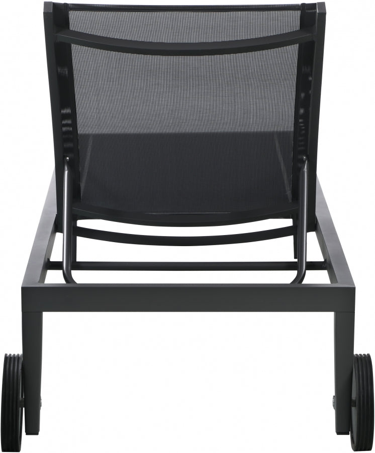 [HOT DEAL] Nizuc Mesh / Aluminum Black Outdoor Patio Aluminum Mesh Chaise Lounge Chair