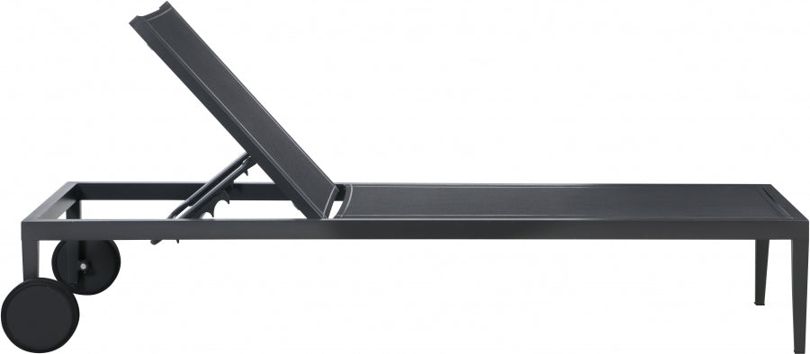 [HOT DEAL] Nizuc Mesh / Aluminum Black Outdoor Patio Aluminum Mesh Chaise Lounge Chair