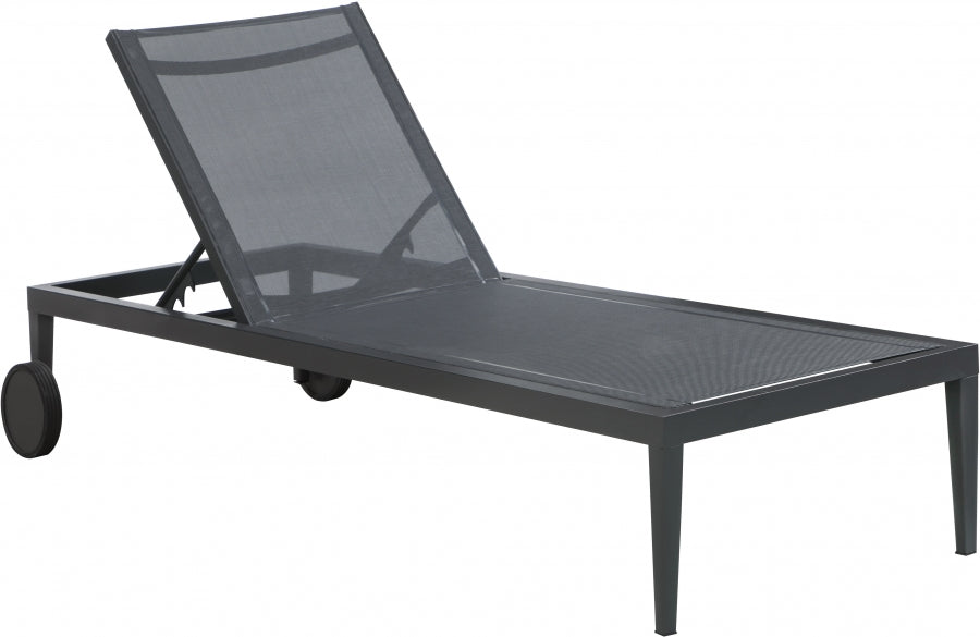 [HOT DEAL] Nizuc Mesh / Aluminum Black Outdoor Patio Aluminum Mesh Chaise Lounge Chair