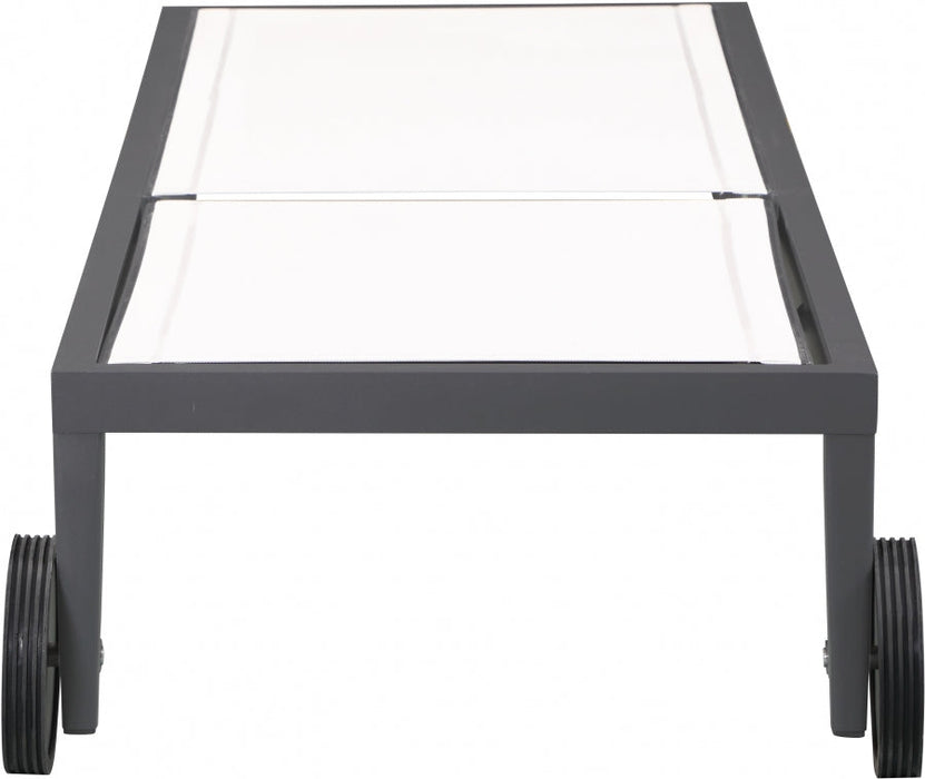 [HOT DEAL] Nizuc Mesh / Aluminum White Outdoor Patio Aluminum Mesh Chaise Lounge Chair