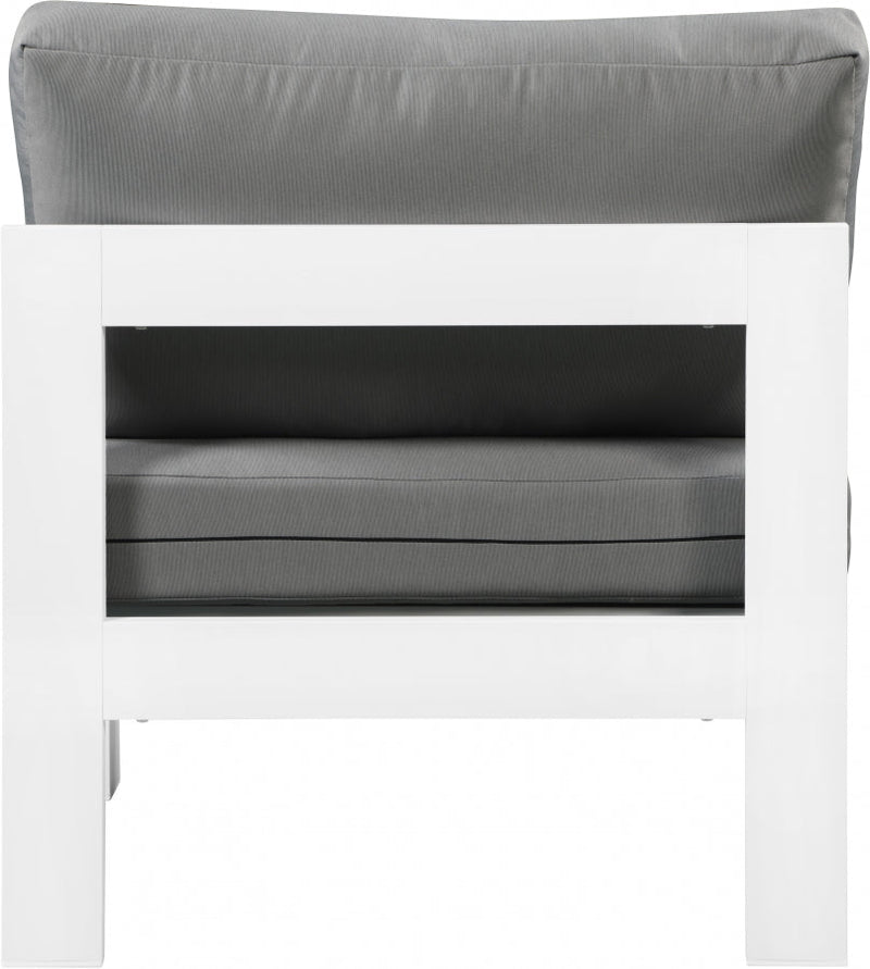 [HOT DEAL] Nizuc Fabric / Foam / Aluminum Grey Outdoor Patio Aluminum Armless Chair