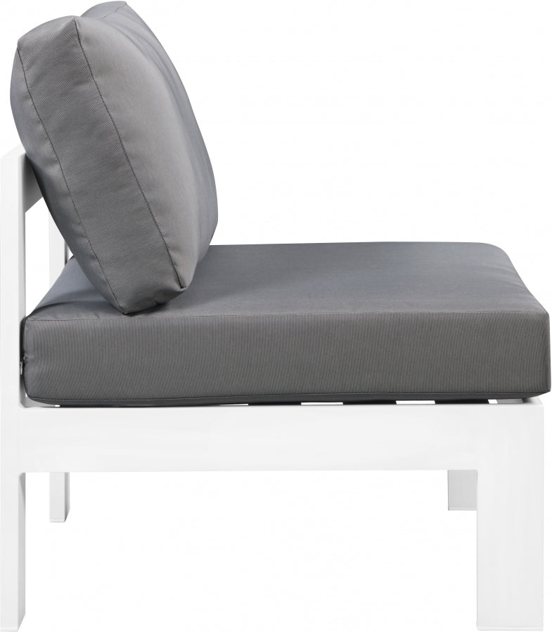 [HOT DEAL] Nizuc Fabric / Foam / Aluminum Grey Outdoor Patio Aluminum Armless Chair