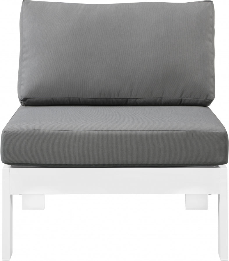 [HOT DEAL] Nizuc Fabric / Foam / Aluminum Grey Outdoor Patio Aluminum Armless Chair