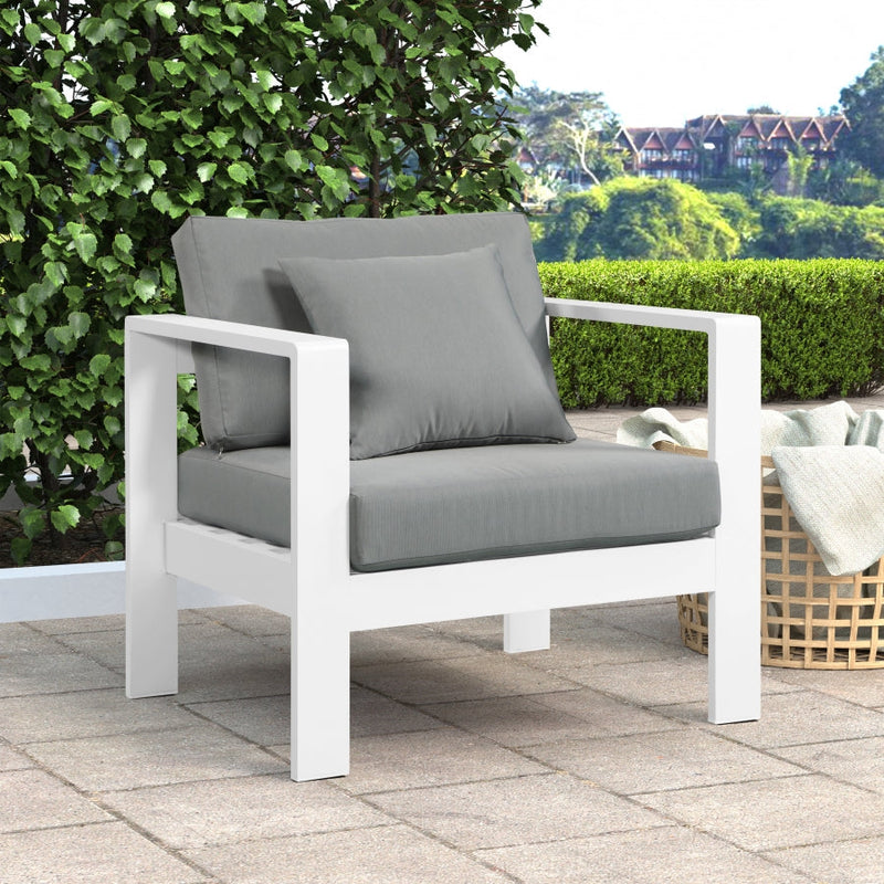 [HOT DEAL] Nizuc Fabric / Foam / Aluminum Grey Outdoor Patio Aluminum Arm Chair