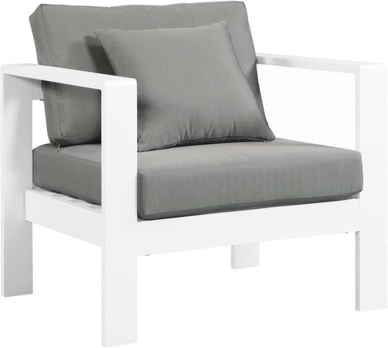 [HOT DEAL] Nizuc Fabric / Foam / Aluminum Grey Outdoor Patio Aluminum Arm Chair