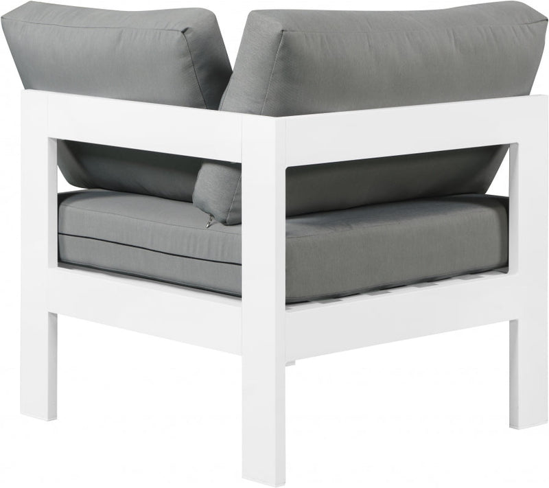 [HOT DEAL] Nizuc Fabric / Foam / Aluminum Grey Outdoor Patio Aluminum Corner Chair