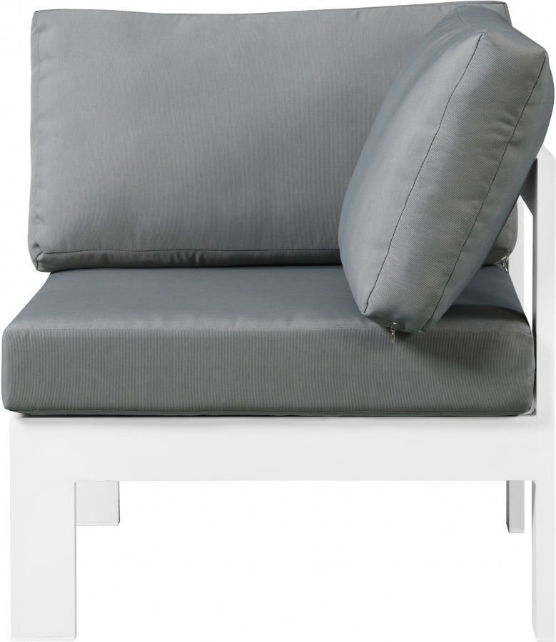 [HOT DEAL] Nizuc Fabric / Foam / Aluminum Grey Outdoor Patio Aluminum Corner Chair