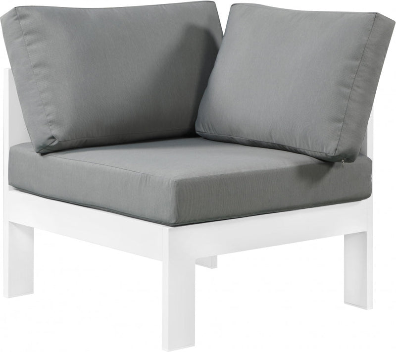 [HOT DEAL] Nizuc Fabric / Foam / Aluminum Grey Outdoor Patio Aluminum Corner Chair