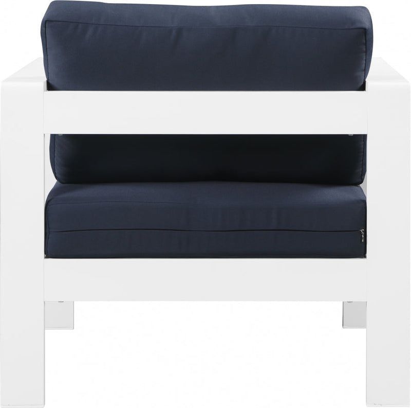 [HOT DEAL] Nizuc Fabric / Foam / Aluminum Navy Outdoor Patio Aluminum Arm Chair